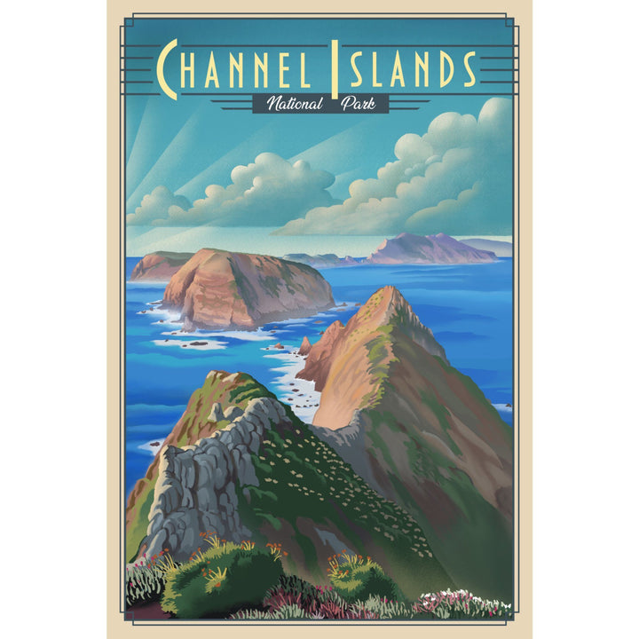 Channel Islands National Park, California, Lithograph National Park Series, Lantern Press Artwork, Towels and Aprons Kitchen Lantern Press 