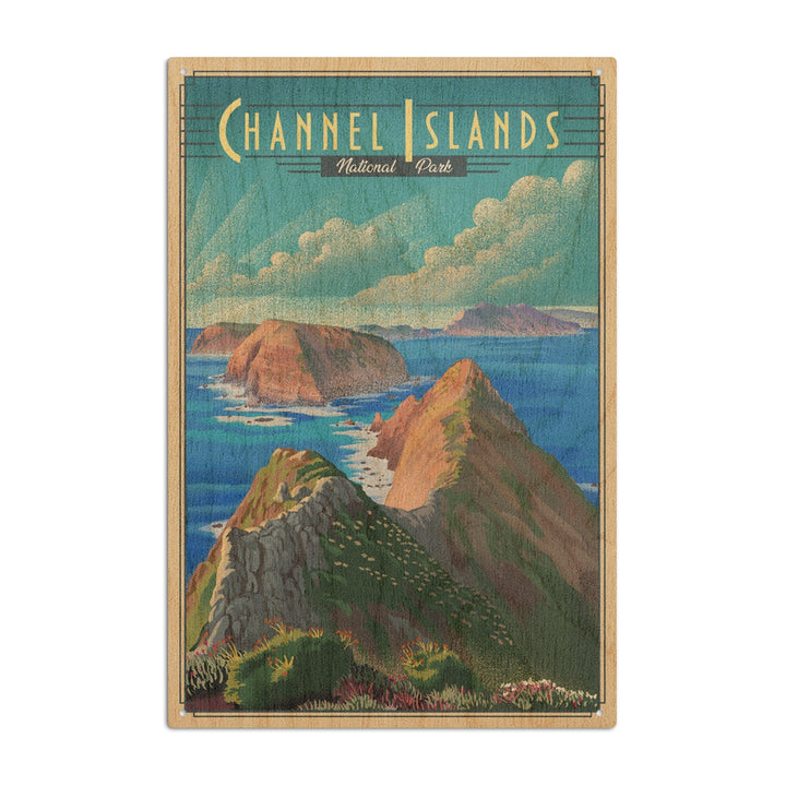 Channel Islands National Park, California, Lithograph National Park Series, Lantern Press Artwork, Wood Signs and Postcards Wood Lantern Press 10 x 15 Wood Sign 