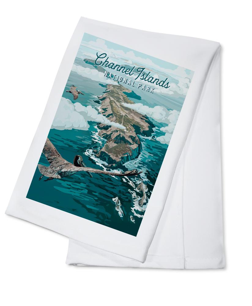 Channel Islands National Park, California, Painterly National Park Series, Towels and Aprons Kitchen Lantern Press 