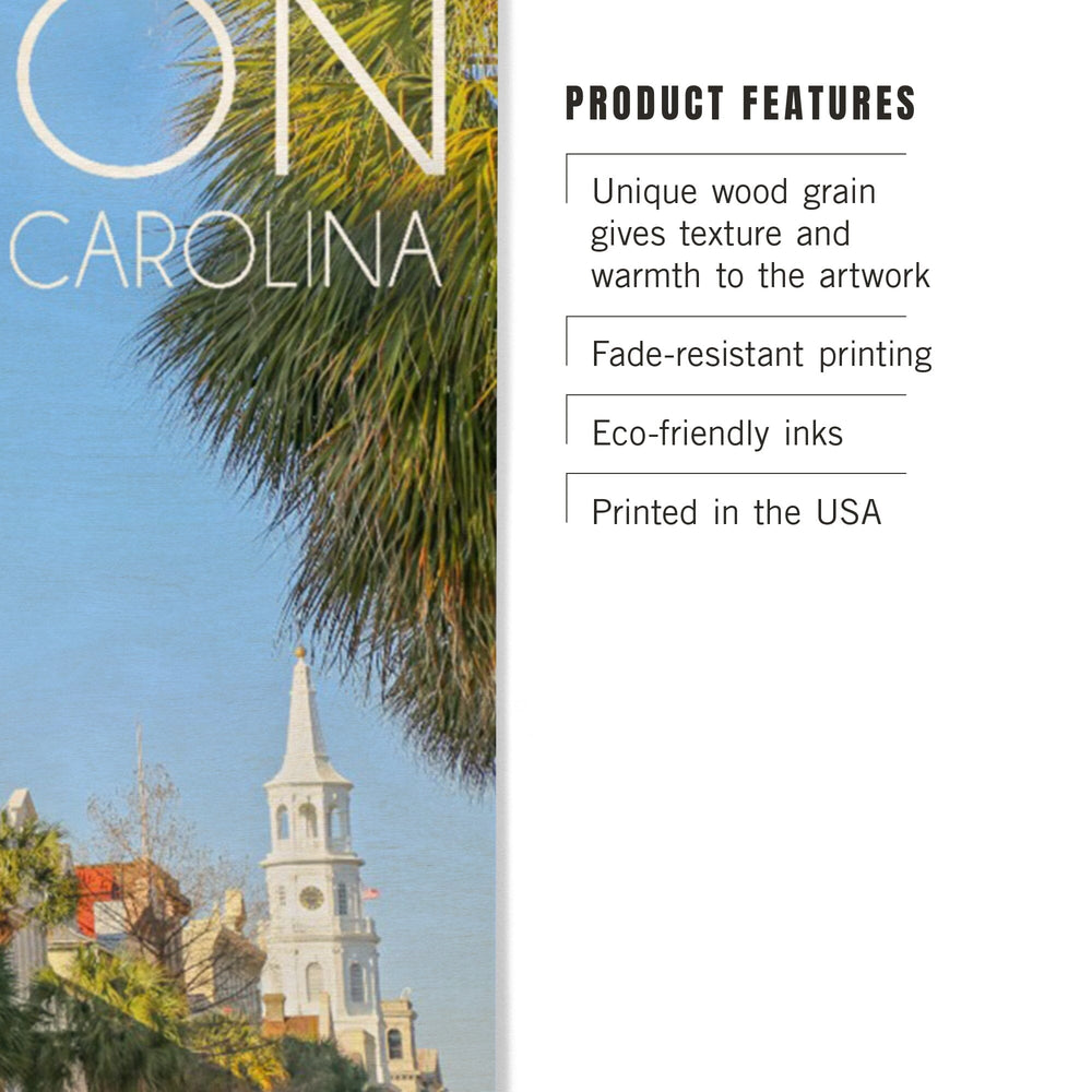 Charleston, South Carolina, Colorful Buildings, Lantern Press Photography, Wood Signs and Postcards Wood Lantern Press 
