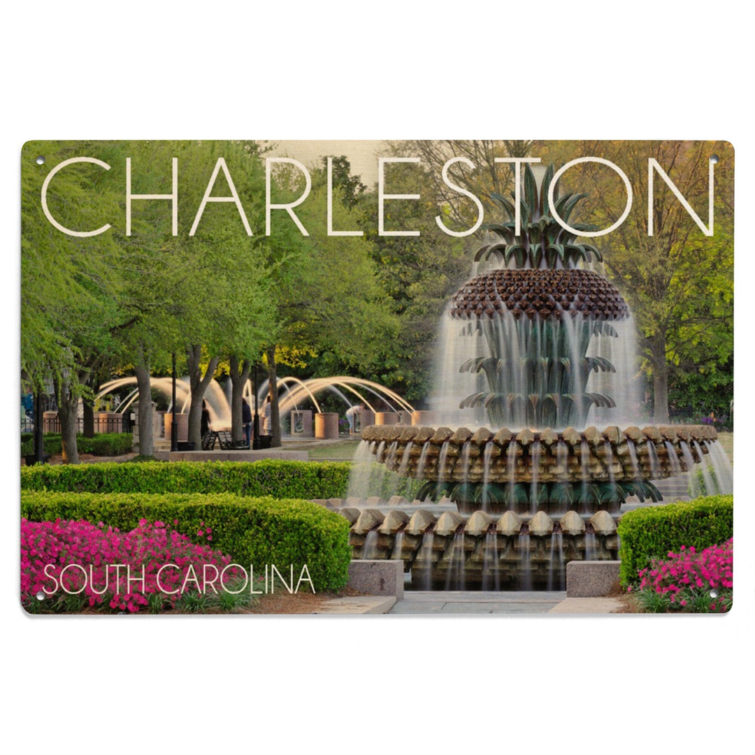 Charleston, South Carolina, Pineapple Fountain, Lantern Press Photography, Wood Signs and Postcards Wood Lantern Press 