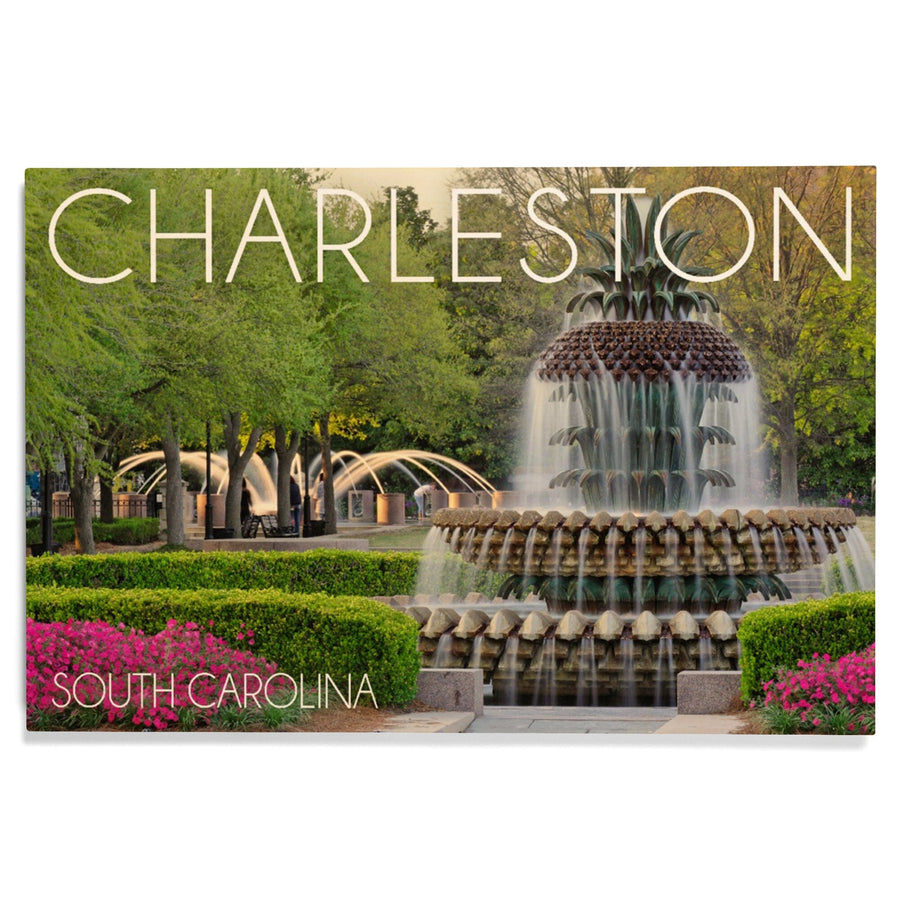 Charleston, South Carolina, Pineapple Fountain, Lantern Press Photography, Wood Signs and Postcards Wood Lantern Press 