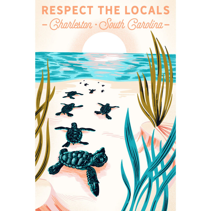 Charleston, South Carolina, Turtle, Respect the Locals - Lantern Press