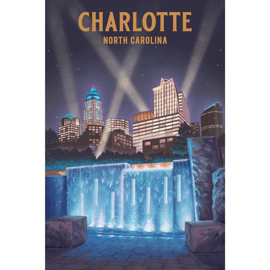 Charlotte, North Carolina, Lithograph - Lantern Press