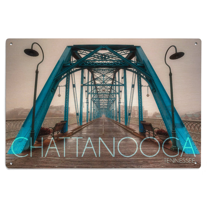 Chattanooga, Tennessee, Walnut Street Bridge in the Fog, Lantern Press Photography, Wood Signs and Postcards Wood Lantern Press 