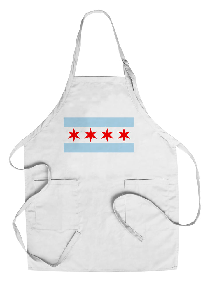 Chicago, Illinois, Flag (Version #2), Lantern Press Artwork, Towels and Aprons Kitchen Lantern Press Chef's Apron 