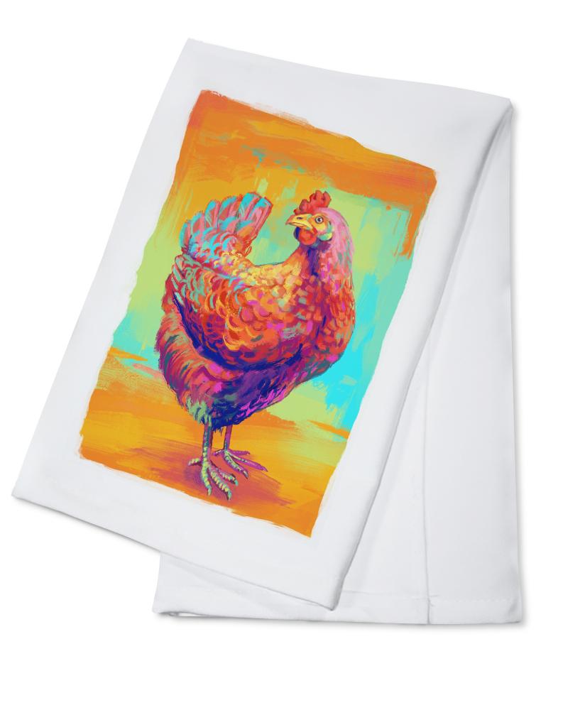 Chicken, Hen, Vivid, Lantern Press Artwork, Towels and Aprons Kitchen Lantern Press 
