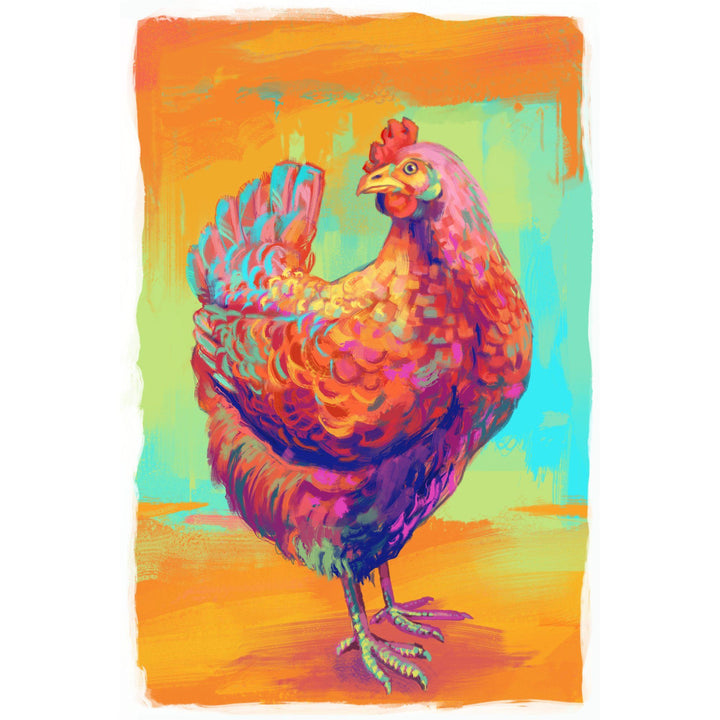 Chicken, Hen, Vivid, Lantern Press Artwork, Towels and Aprons Kitchen Lantern Press 