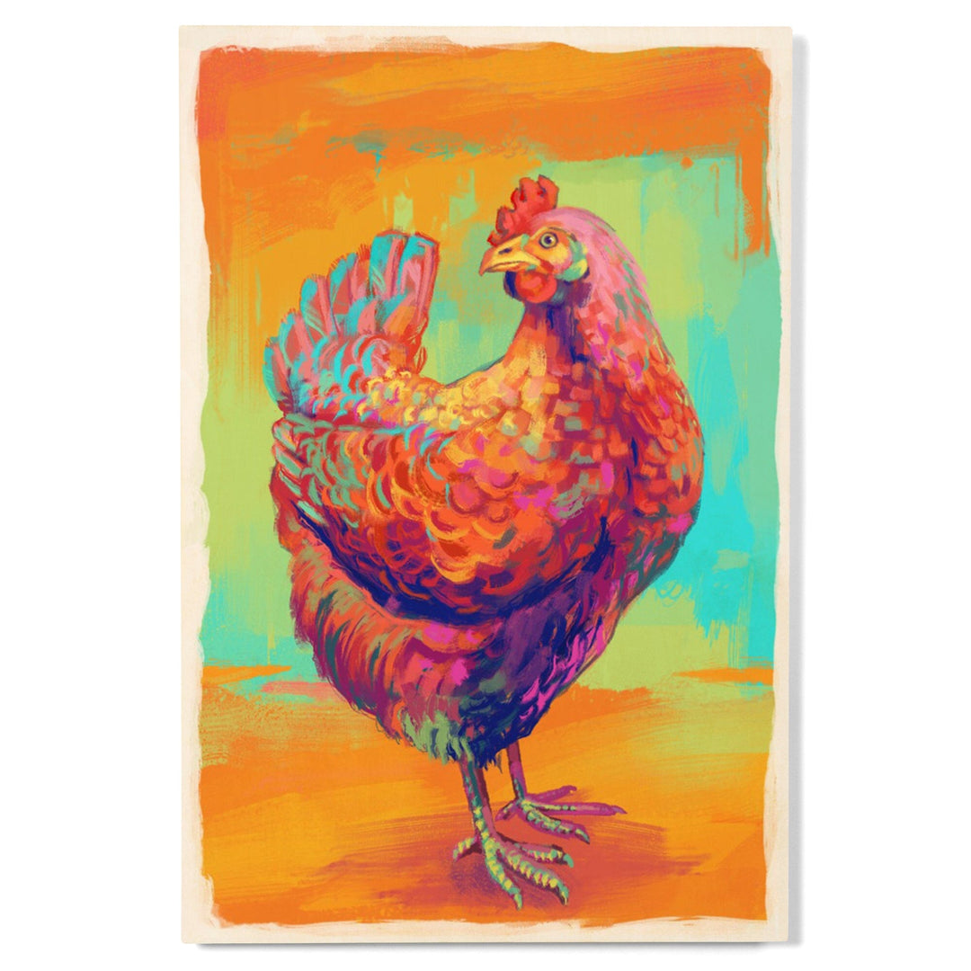 Chicken, Hen, Vivid, Lantern Press Artwork, Wood Signs and Postcards Wood Lantern Press 