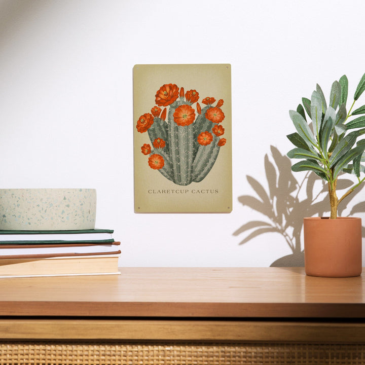 Claretcup Cactus, Vintage Flora, Lantern Press Artwork, Wood Signs and Postcards Wood Lantern Press 