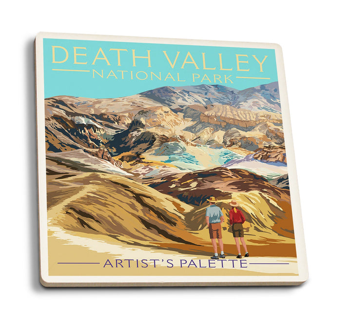 Coaster (Death Valley National Park, California - Artist's Palette - Lantern Press Artwork) Coaster Nightingale Boutique Coaster Pack 