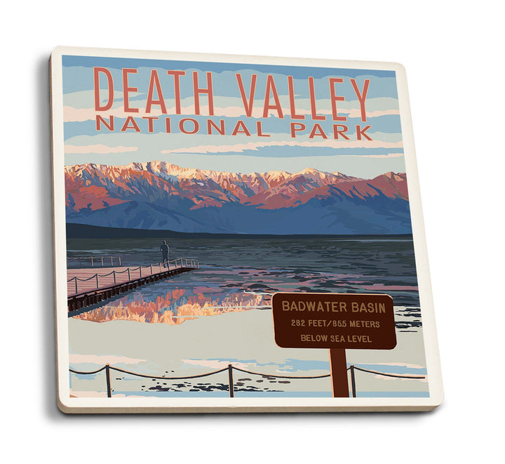Coaster (Death Valley National Park, California - Badwater - Lantern Press Artwork) Coaster Nightingale Boutique Coaster Pack 