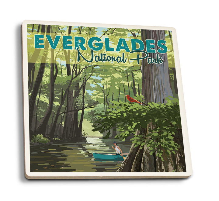 Coaster (Everglades National Park - River View - Lantern Press Artwork - Lantern Press Artwork) Coaster Nightingale Boutique Coaster Pack 