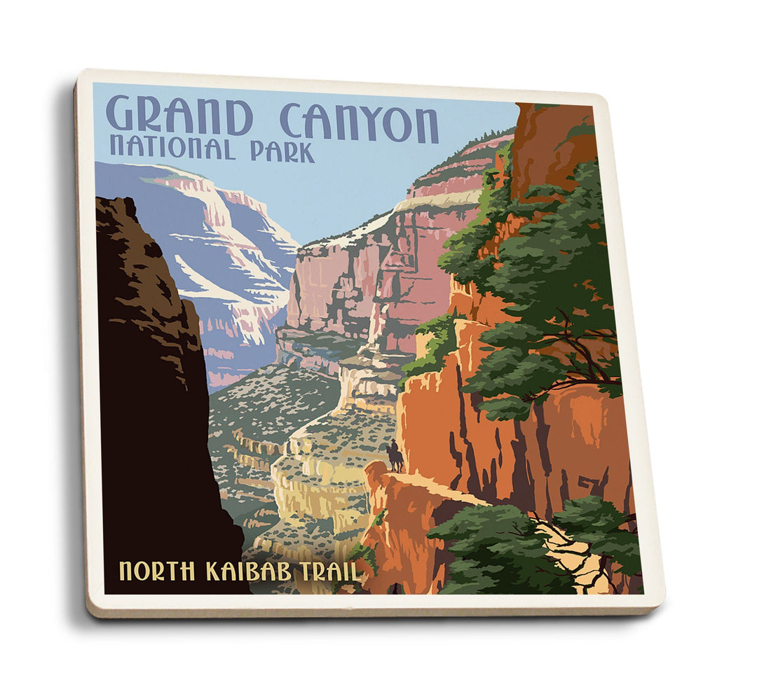 Coaster (Grand Canyon National Park, Arizona - North Kaibab Trail - Lantern Press Artwork) Coaster Nightingale Boutique Coaster Pack 