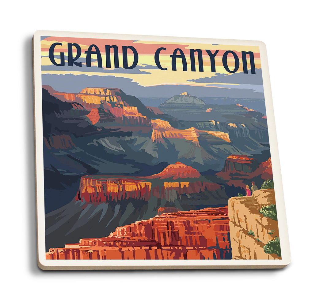 Coaster (Grand Canyon National Park, Arizona - Sunset View - Lantern Press Artwork) Coaster Nightingale Boutique Coaster Pack 