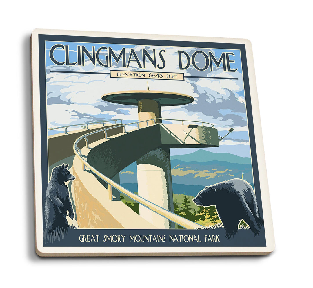 Coaster (Great Smoky Mountains National Park, Tennesseee - Clingmans Dome - Lantern Press Artwork) Coaster Nightingale Boutique Coaster Pack 