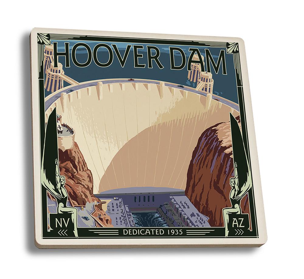 Coaster (Hoover Dam Aerial - Lantern Press Artwork) Coaster Nightingale Boutique Coaster Set 