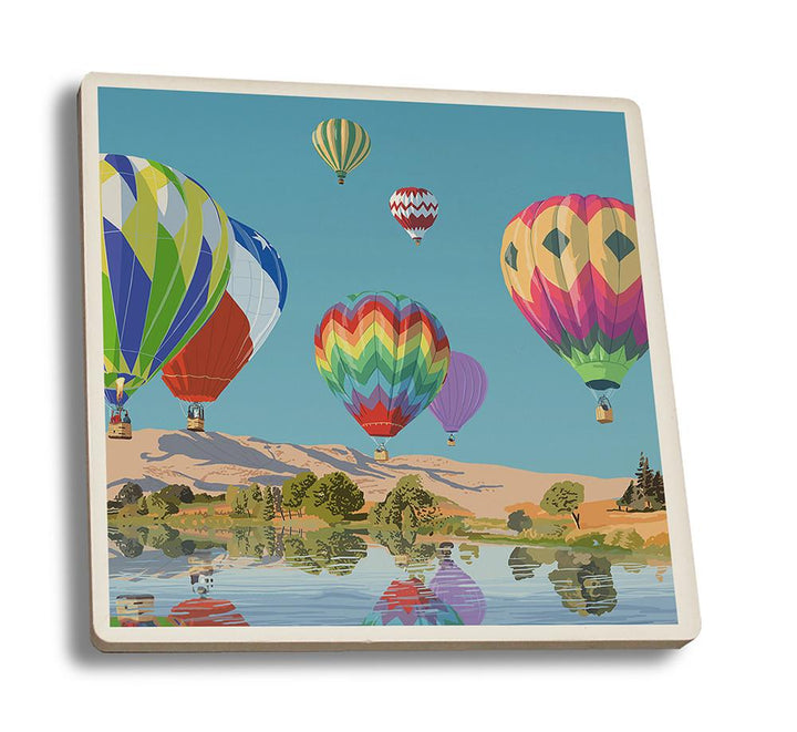 Coaster (Hot Air Balloons - Lantern Press Artwork) Coaster Nightingale Boutique Coaster Set 
