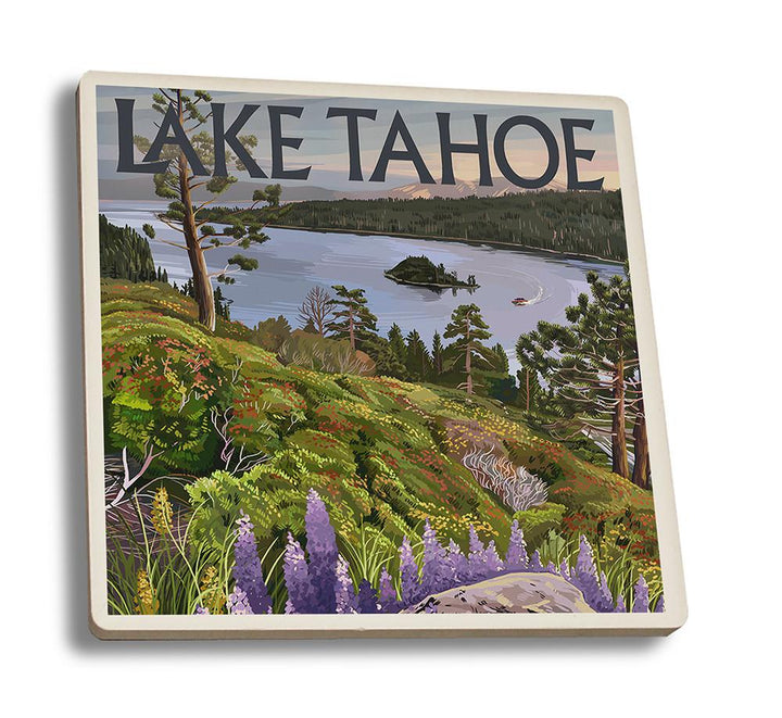 Coaster (Lake Tahoe - Emerald Bay Scene - Lantern Press Artwork) Coaster Nightingale Boutique Coaster Set 