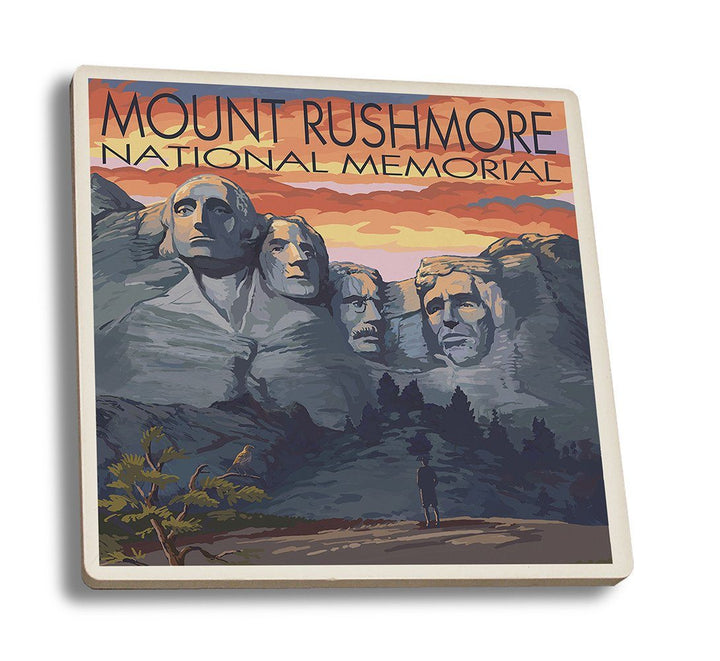 Coaster (Mount Rushmore National Memorial, South Dakota - Sunset View - Lantern Press Artwork) Coaster Nightingale Boutique Coaster Set 
