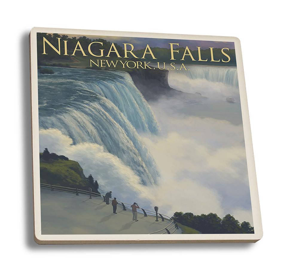 Coaster (Niagara Falls, New York - Lantern Press Artwork) Coaster Nightingale Boutique Coaster Set 