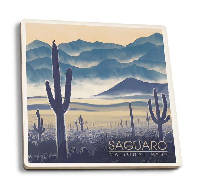 Coaster (Saguaro National Park, Arizona - Desert Landscape - Lantern Press Artwork) Coaster Nightingale Boutique Coaster Pack 
