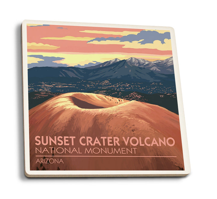 Coaster (Sunset Crater Volcano National Monument, Arizona - Lantern Press Artwork) Coaster Nightingale Boutique Coaster Pack 