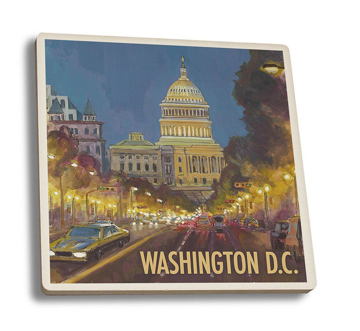 Coaster (Washington DC - Capitol Building - Lantern Press Artwork) Coaster Nightingale Boutique Coaster Set 