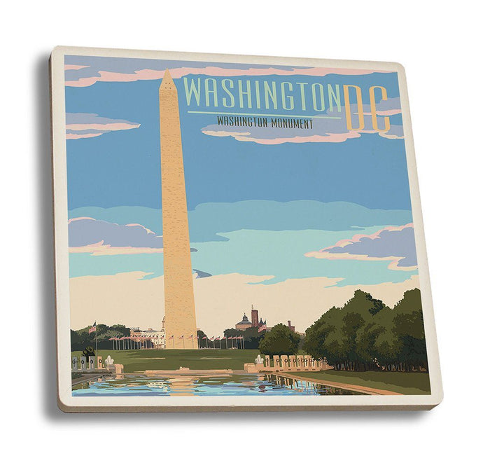 Coaster (Washington, DC - Washington Monument - Lantern Press Artwork) Coaster Nightingale Boutique Coaster Set 