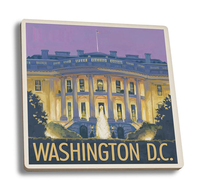 Coaster (Washington DC - White House - Lantern Press Artwork) Coaster Nightingale Boutique Coaster Set 