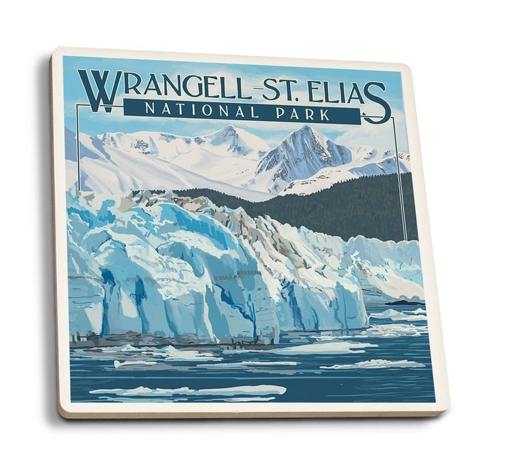 Coaster (Wrangell - St. Elias National Park, Alaska - Glacier - Lantern Press Artwork) Coaster Nightingale Boutique Coaster Pack 