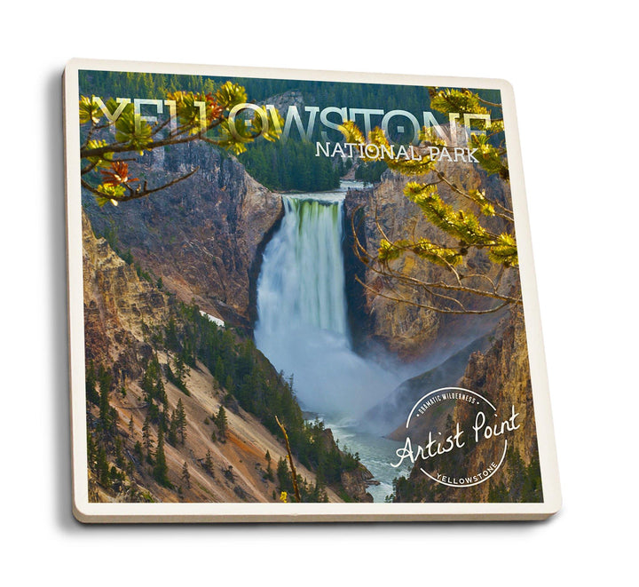 Coaster (Yellowstone National Park - Lower Yellowstone Falls - Lantern Press Photography ) Coaster Nightingale Boutique Coaster Pack 