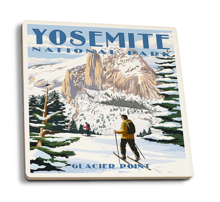Coaster (Yosemite National Park, California - Glacier Point and Half Dome - Lantern Press Artwork) Coaster Nightingale Boutique Coaster Pack 