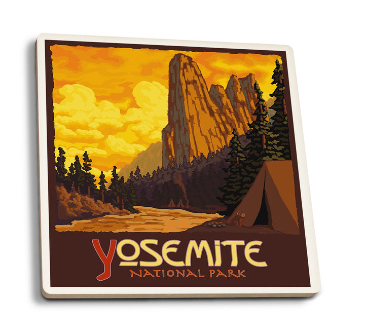 Coaster (Yosemite National Park, California - Sentinel - Lantern Press Artwork) Coaster Nightingale Boutique Coaster Pack 