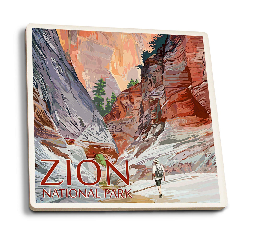 Coaster (Zion National Park, Utah - Slot Canyon - Lantern Press Artwork) Coaster Nightingale Boutique Coaster Pack 