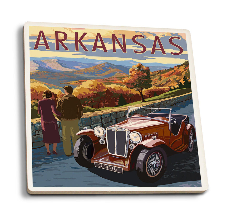 Coasters (Arkansas, Outlook & Sunset Scene, Lantern Press Artwork) Lifestyle-Coaster Lantern Press 