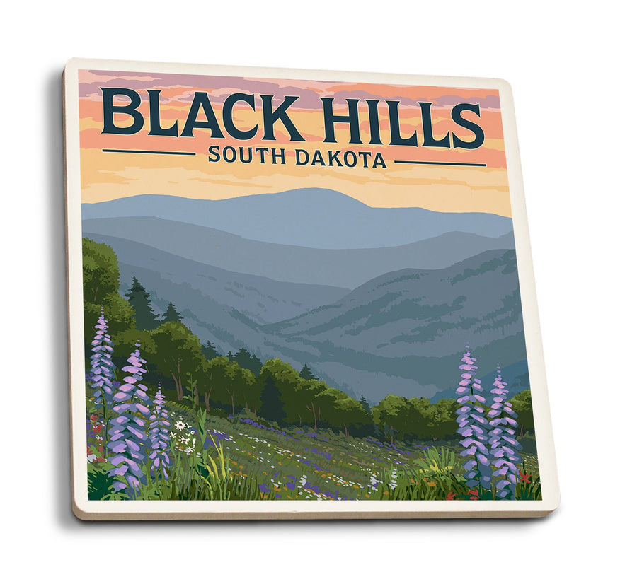 Coasters (Black Hills, South Dakota, Spring Flowers, Lantern Press Artwork) Lifestyle-Coaster Lantern Press 