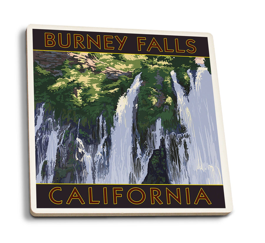 Coasters (Burney Falls, California Scene, Lantern Press Artwork) Lifestyle-Coaster Lantern Press 