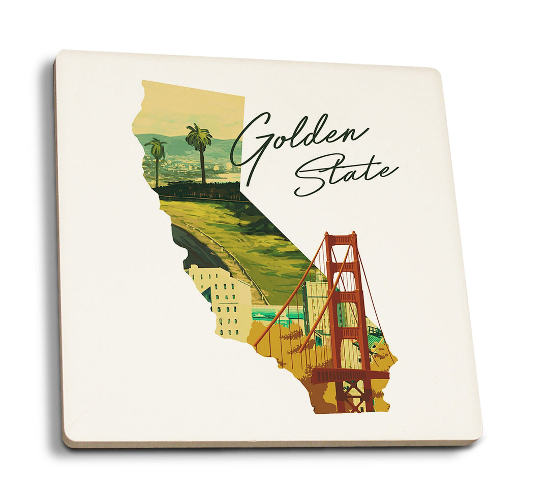 Coasters (California, Golden State, Lantern Press Artwork) Lifestyle-Coaster Lantern Press 