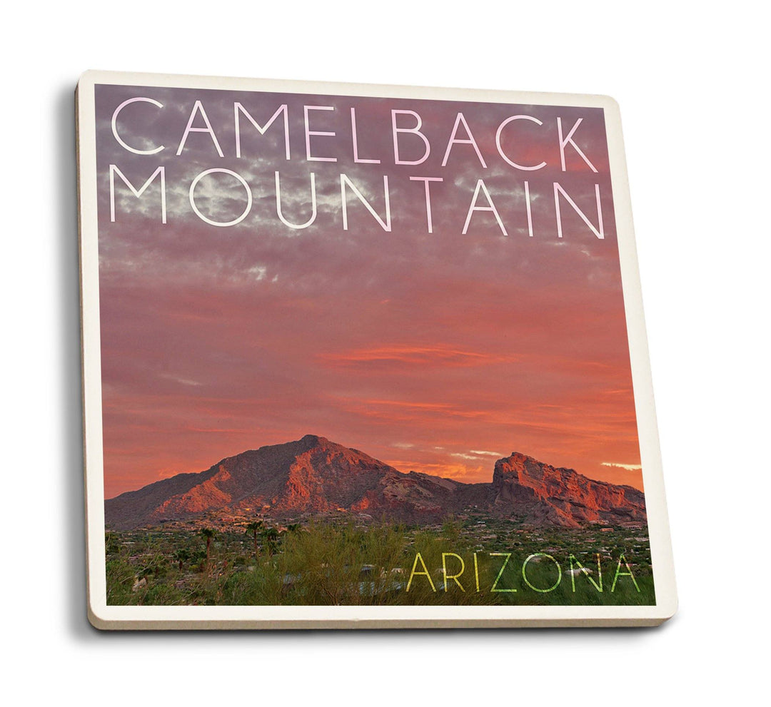 Coasters (Camelback Mountain, Arizona, Sunset Photography) Lifestyle-Coaster Lantern Press 