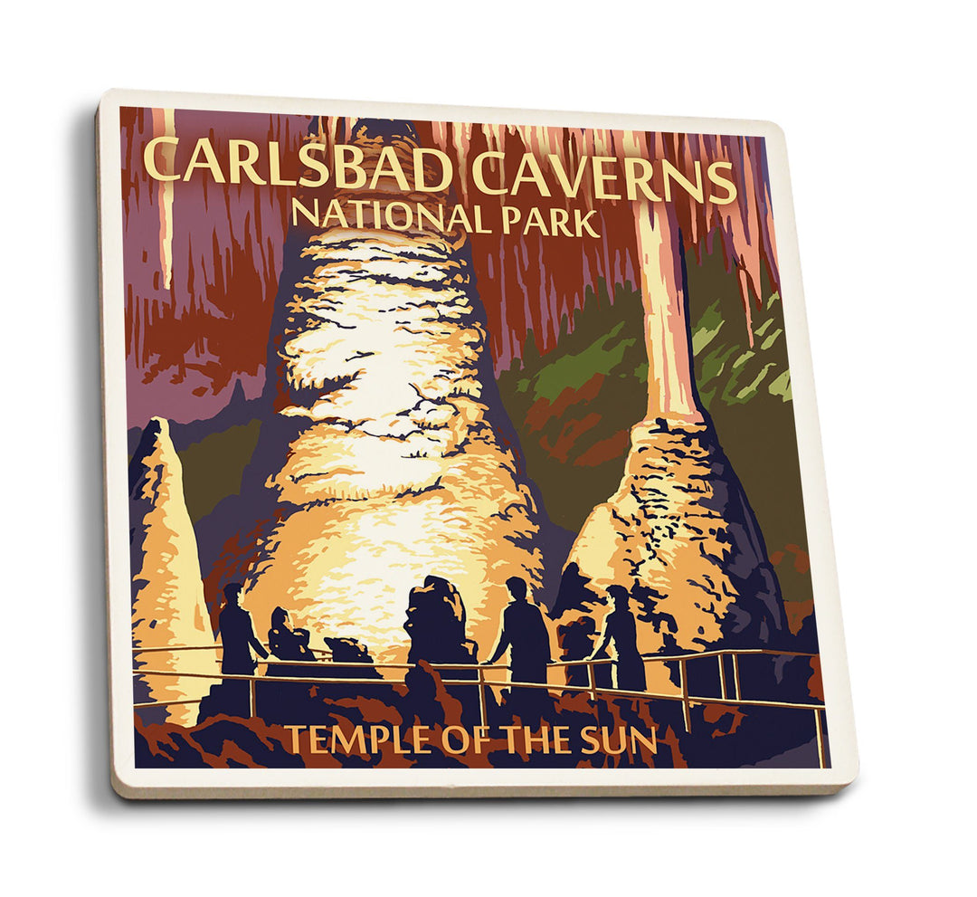 Coasters (Carlsbad Caverns National Park, New Mexico, Temple of the Sun, Painterly Series, Lantern Press Artwork) Lifestyle-Coaster Lantern Press 