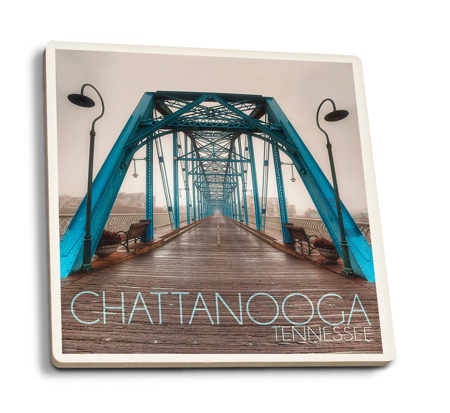 Coasters (Chattanooga, Tennessee, Walnut Street Bridge in the Fog, Lantern Press Photography) Coasters Lantern Press 