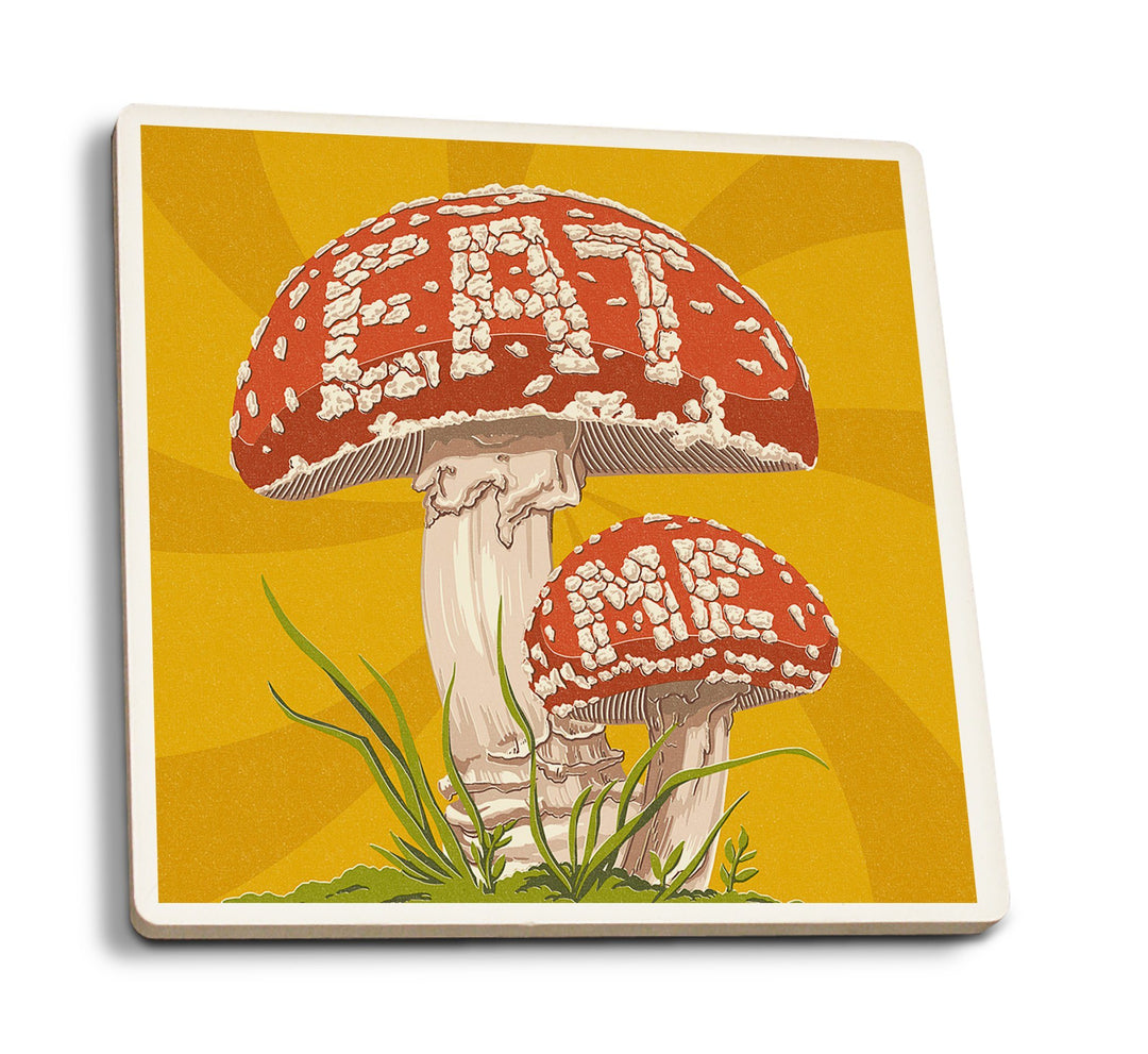 Coasters (Eat Me Mushroom, Lantern Press Artwork) Lifestyle-Coaster Lantern Press 
