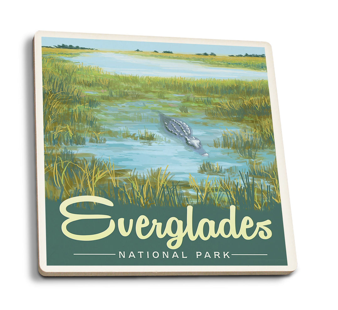 Coasters (Everglades National Park, Alligator, Lantern Press Artwork) Coasters Lantern Press 