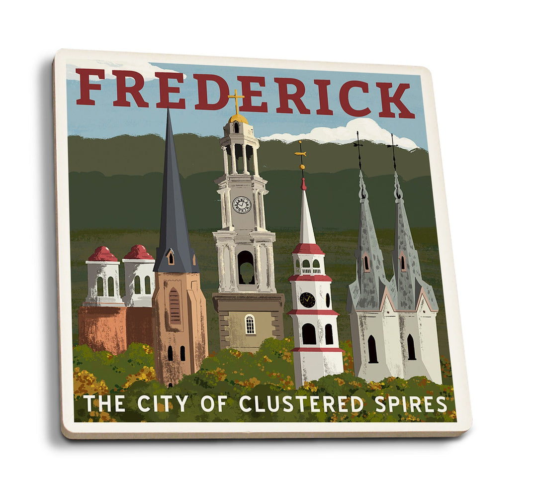 Coasters (Frederick, Maryland, City of Clustered Spires, Lantern Press Artwork) Lifestyle-Coaster Lantern Press 