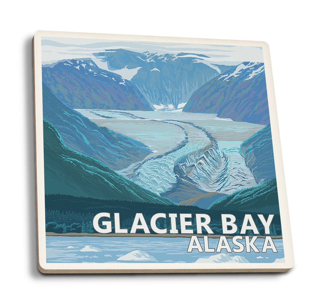 Coasters (Glacier Bay, Alaska, Glacier Scene, Lantern Press Artwork) Lifestyle-Coaster Lantern Press 