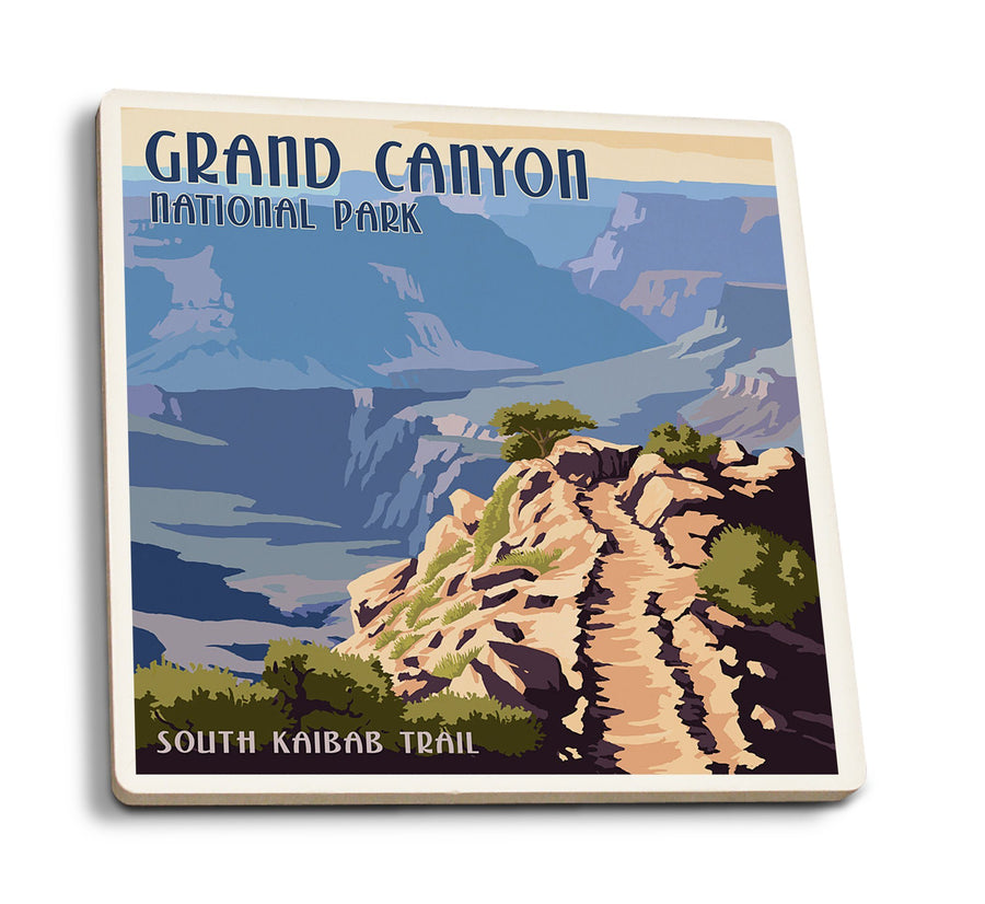 Coasters (Grand Canyon National Park, Arizona, South Kaibab Trail, Lantern Press Artwork) Lifestyle-Coaster Lantern Press 