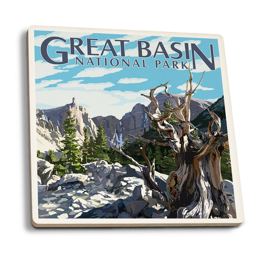 Coasters (Great Basin National Park, Wheeler Peak, Lantern Press Artwork) Lifestyle-Coaster Nightingale Boutique 