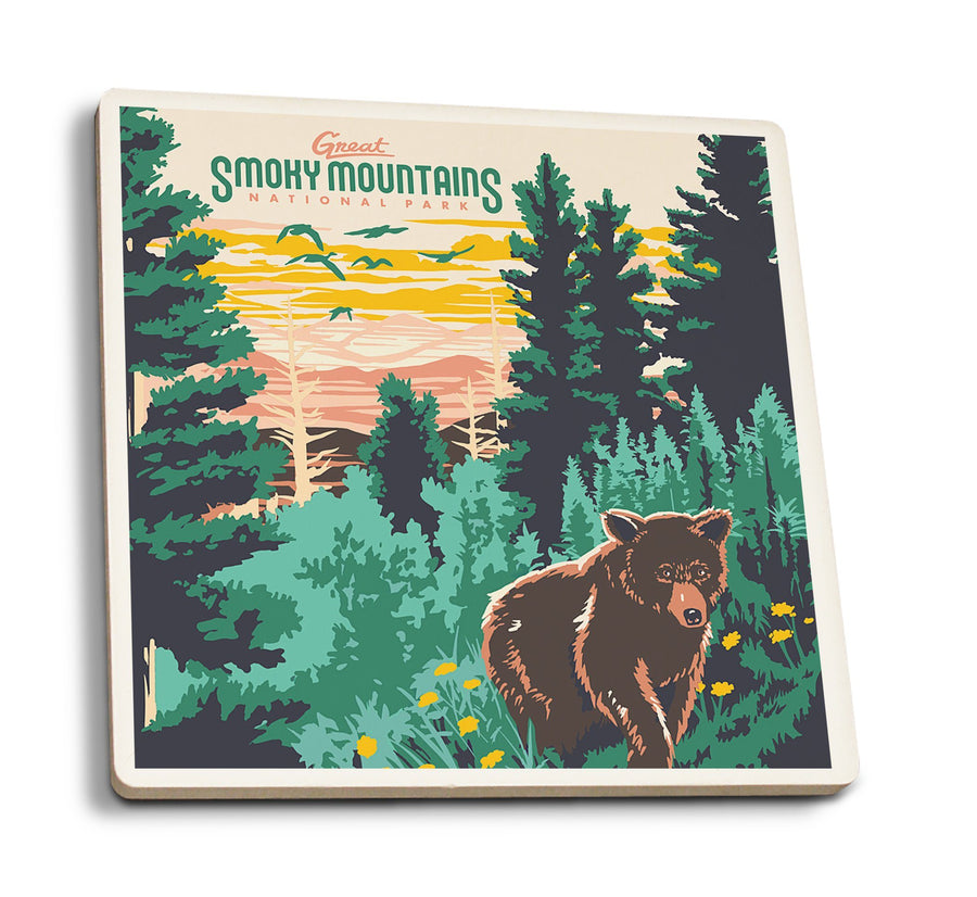 Coasters (Great Smoky Mountains National Park, Explorer Series, Lantern Press Artwork) Lifestyle-Coaster Lantern Press 