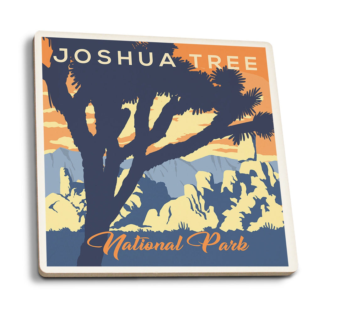 Coasters (Joshua Tree National Park, California, Lithograph, Lantern Press Artwork) Lifestyle-Coaster Lantern Press 